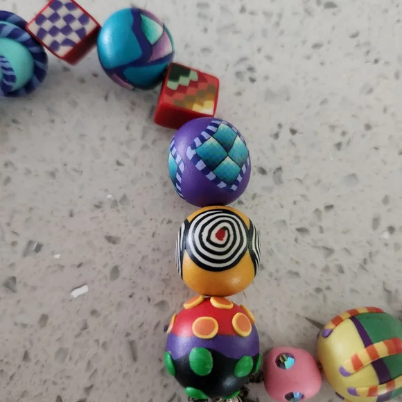 Karyn Kozak Polymer Clay Multicolor Handcrafted Beaded Women’s Necklace - Picture 6 of 15